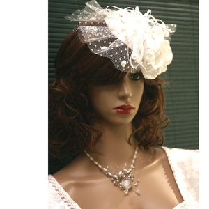  FASCINATOR  - PIN-UP esküvői kalapka  - esküvő - hajdísz - fésűs hajdísz - Meska.hu