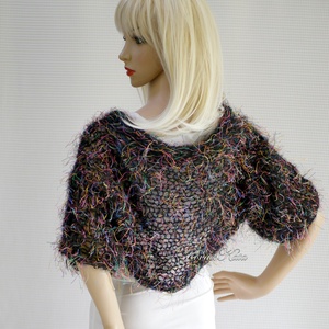 FLAMINGÓ - kézzel kötött rövid kardigán, bohó boleró / multicolor, Ruha & Divat, Női ruha, Bolero, Kötés, Meska
