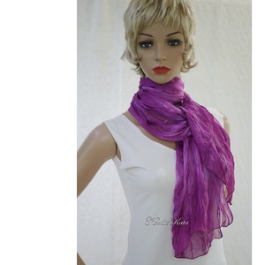 VILLI-SÁL / püspöklila - hernyóselyem muszlin sál - ruha & divat - sál, sapka, kendő - sál - Meska.hu