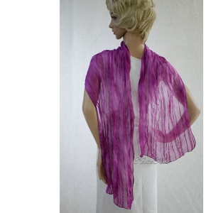 VILLI-SÁL / püspöklila - hernyóselyem muszlin sál - ruha & divat - sál, sapka, kendő - sál - Meska.hu