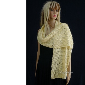 MOHAIR STÓLA / vajszínű - menyasszonyi stóla - kézzel kötött - Meska.hu