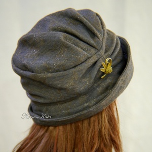 ERNA-CLOCHE / Valentino - exkluzív design flapper-kalap / taupe - ruha & divat - sál, sapka, kendő - kalap - Meska.hu