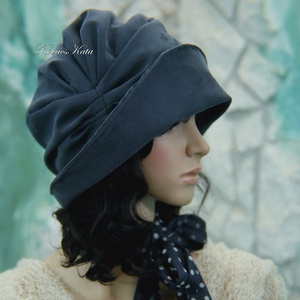 ERNA-CLOCHE / kékes-szürke - design flapper-kalap - ruha & divat - sál, sapka, kendő - kalap - Meska.hu ERNA-CLOCHE / kékes-szürke - design flapper-kalap - ruha & divat - sál, sapka, kendő - kalap - Meska.hu