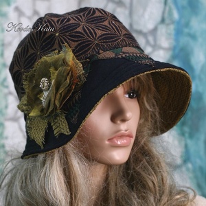 CLOCHE-ŐSZ - design flapper-kalap, Ruha & Divat, Sál, Sapka, Kendő, Kalap, Varrás, Újrahasznosított alapanyagból készült termékek, Meska
