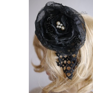 GOTH LOLITA - artsy fejdísz / fekete rózsa fascinator - ruha & divat - hajdísz & hajcsat - hajdísz - Meska.hu