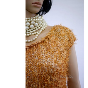 FLAMINGÓ-TOP - kézzel kötött selyem pulóver / mandarin - ruha & divat - női ruha - pulóver & kardigán - Meska.hu