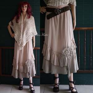 POLETTE - artsy design szoknya / drapp ombre  - ruha & divat - női ruha - szoknya - Meska.hu
