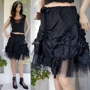 LOLITA-SZOKNYA - tüllös goth design szoknya - ruha & divat - női ruha - szoknya - Meska.hu
