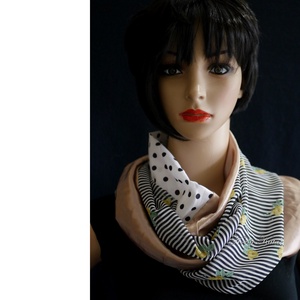 ÉKSZER-SÁL / csíkos-pöttyös - patchwork körsál, csősál  INFINITY SCARF - ruha & divat - sál, sapka, kendő - sál - Meska.hu