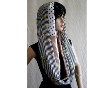 ÉKSZER-SÁL / csíkos-pöttyös - patchwork körsál, csősál  INFINITY SCARF - ruha & divat - sál, sapka, kendő - sál - Meska.hu