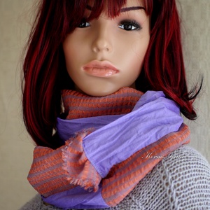 INFINITY/ mályva-orgona -  patchwork körsál, csősál, mőbiusz sál  - ruha & divat - sál, sapka, kendő - sál - Meska.hu