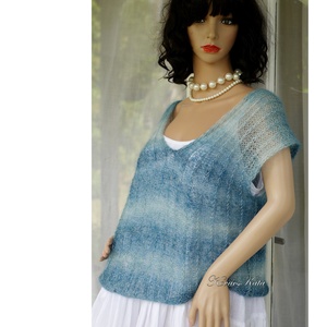 PILLANGÓ - exkluzív kid-silk mohair pulóver - kézzel kötött, Ruha & Divat, Női ruha, Pulóver, Kötés, MESKA