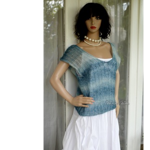 PILLANGÓ - exkluzív kid-silk mohair pulóver - kézzel kötött - ruha & divat - női ruha - pulóver - Meska.hu