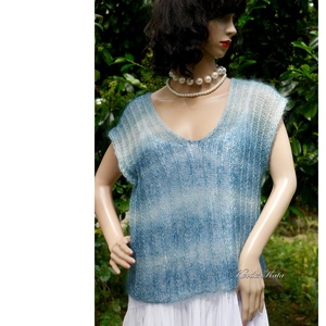 PILLANGÓ - exkluzív kid-silk mohair pulóver - kézzel kötött - ruha & divat - női ruha - pulóver - Meska.hu