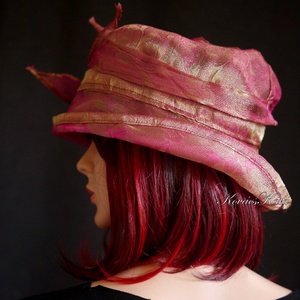 LADY CLOCHE / ORCHIDEA - exkluzív  selyem-organza esküvői kalap, örömanya - ruha & divat - sál, sapka, kendő - kalap - Meska.hu