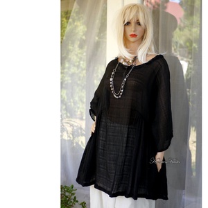 PAULA - exkluzív lagenlook jacquard muszlin tunika - ruha & divat - női ruha - tunika - Meska.hu