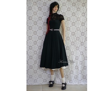VINTAGE pliszés jersey ruha - ruha & divat - női ruha - ruha - Meska.hu