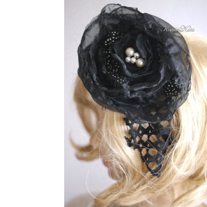 GOTH LOLITA - artsy fejdísz / fekete rózsa fascinator - ruha & divat - hajdísz & hajcsat - hajdísz - Meska.hu