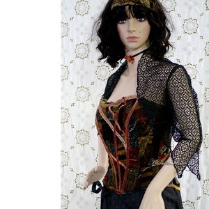BÁRSONYKA - goth design applikált bársony míder - ruha & divat - női ruha - alkalmi ruha & estélyi ruha - Meska.hu