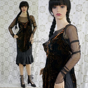 VIVIEN - selyembársony pántos tunika  - ruha & divat - női ruha - alkalmi ruha & estélyi ruha - Meska.hu