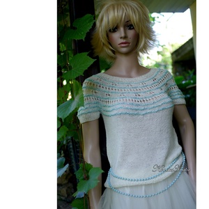 SELKA / azsúr - exkluzív selyem-kasmír fonalból kézzel kötött pulóver / ivory-türkiz - ruha & divat - női ruha - pulóver - Meska.hu SELKA / azsúr - exkluzív selyem-kasmír fonalból kézzel kötött pulóver / ivory-türkiz - ruha & divat - női ruha - pulóver - Meska.hu