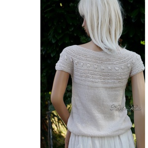 PIUME / shell - exkluzív kézzel kötött azsúros kasmír pulóver - ruha & divat - női ruha - pulóver - Meska.hu