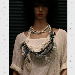 VERONA / jade és türkiz - art to wear textilékszer - ékszer - nyaklánc - statement nyaklánc - Meska.hu