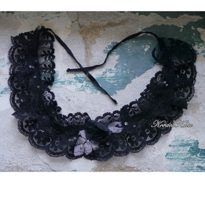 CSIPKE CHOKER - vintage textilékszer, goth statement nyakék  - ékszer - nyaklánc - statement nyaklánc - Meska.hu