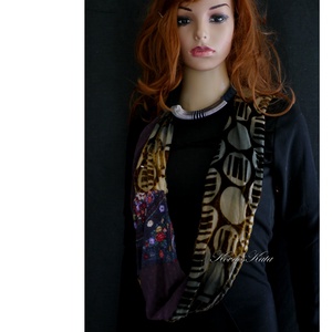 INFINITY / október - exkluzív selyem-bársony csősál, körsál  - ruha & divat - sál, sapka, kendő - sál - Meska.hu