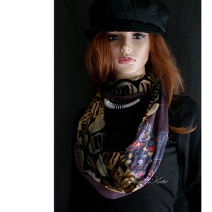 INFINITY / október - exkluzív selyem-bársony csősál, körsál  - ruha & divat - sál, sapka, kendő - sál - Meska.hu