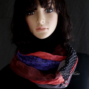 INFINITY / malibu - exkluzív patchwork csősál, mőbiusz körsál  - ruha & divat - sál, sapka, kendő - sál - Meska.hu