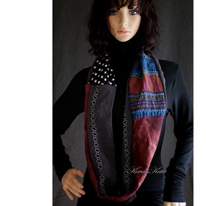 INFINITY / venice - exkluzív patchwork csősál, mőbiusz körsál  - ruha & divat - sál, sapka, kendő - sál - Meska.hu