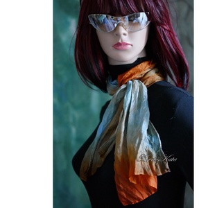 PONGE SELYEMSÁL - batikolt, gyűrt 100% hernyóselyem sál / tunisz KÉSZLETEN - Meska.hu