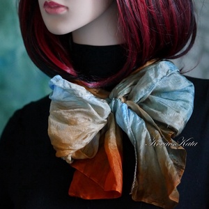 PONGE SELYEMSÁL - batikolt, gyűrt 100% hernyóselyem sál / tunisz KÉSZLETEN - ruha & divat - sál, sapka, kendő - kendő - Meska.hu