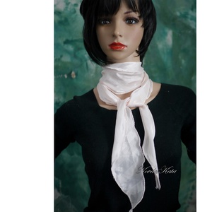 SZIRMOS SELYEMSÁL / púder - finom krepp-selyem vékony sál KÉSZLETEN - ruha & divat - sál, sapka, kendő - sál - Meska.hu