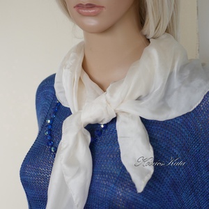 PONGE KENDŐ - 100% hernyóselyem kendő / fehér - Meska.hu