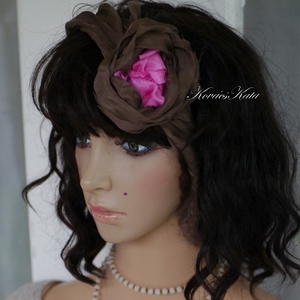 PONGE SELYEM KENDŐ - batikolt 100% hernyóselyem csavart rózsával - ruha & divat - sál, sapka, kendő - sál - Meska.hu