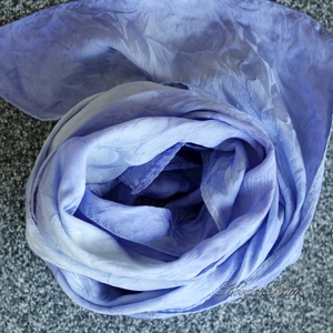 TULIPÁNOS SELYEMSÁL - exkluzív jacquard 100% hernyóselyem batikolt sál / égkék - ruha & divat - sál, sapka, kendő - sál - Meska.hu