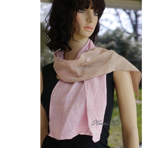 KREPP-SELYEMSÁL - exkluzív 100% hernyóselyem batikolt sál / felemás púderes - ruha & divat - sál, sapka, kendő - sál - Meska.hu