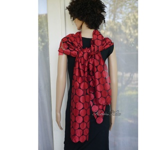 PÖTTYÖS - tüllcsipke stóla / piros - ruha & divat - sál, sapka, kendő - stóla - Meska.hu