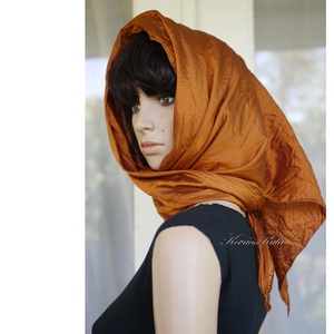 TAFT-SELYEM KENDŐ - exkluzív 100% hernyóselyem vállkendő / bronz - Meska.hu