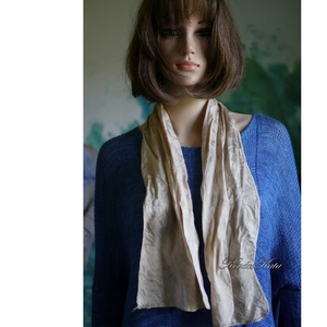 TULIPÁNOS SELYEMSÁL - exkluzív jacquard 100% hernyóselyem batikolt sál / mogyoró - ruha & divat - sál, sapka, kendő - sál - Meska.hu