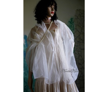 ORGANZA STÓLA - menyasszonyi stóla / fehér - esküvő - kiegészítők - bolero és válltakaró - Meska.hu
