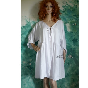 PAULA XL - lagenlook tunika-ruha / fehér - Meska.hu