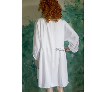 PAULA XL - lagenlook tunika-ruha / fehér - ruha & divat - női ruha - kismamaruha - Meska.hu