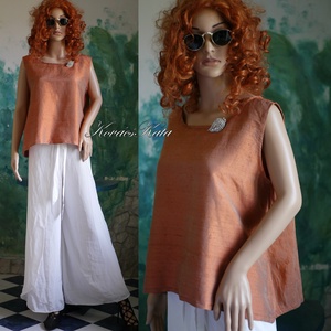 KITTY LUX - exkluzív 100% hernyóselyem sanzsán santung felső, selyemtop / rost - Meska.hu