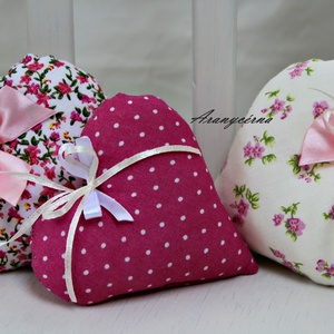 Tavaszi trió- textil szívek - Meska.hu