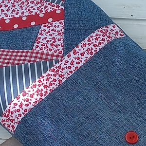 Patchwork betétes könyvtok/könyvtartó - könyv & zene - könyvtok - Meska.hu