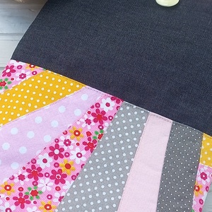 Patchwork betétes könyvtok/könyvtartó - könyv & zene - könyvtok - Meska.hu
