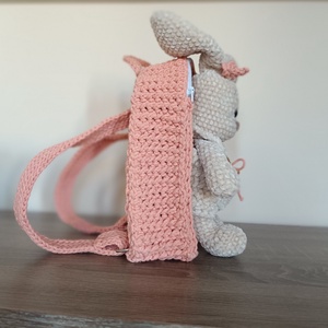 Horgolt nyuszis hátizsák 2in1 - táska & tok - hátizsák - kishátizsák - Meska.hu